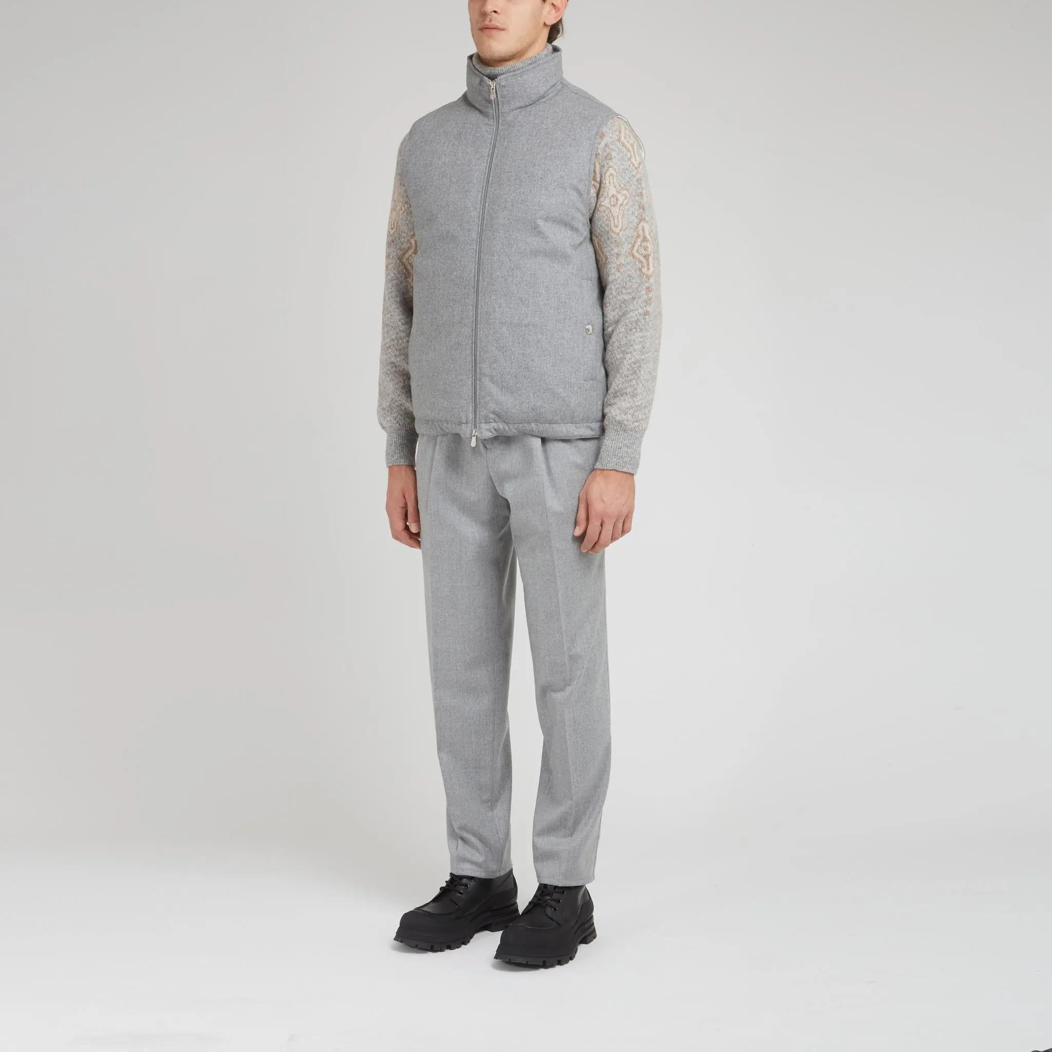 Gilet in lana grigio
