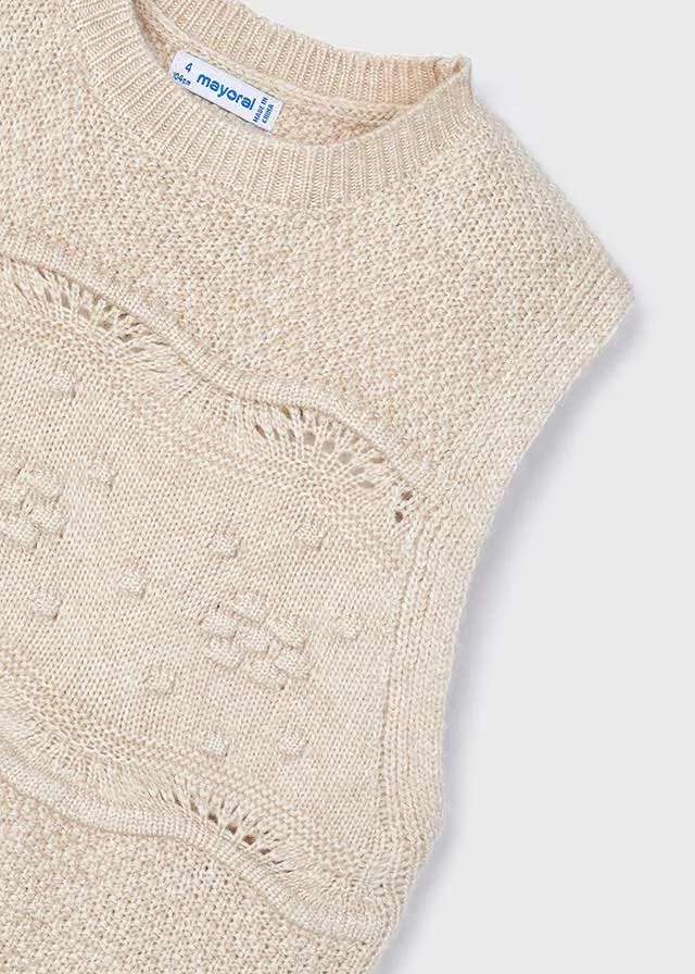 Gilet Tricot Beige Ricami