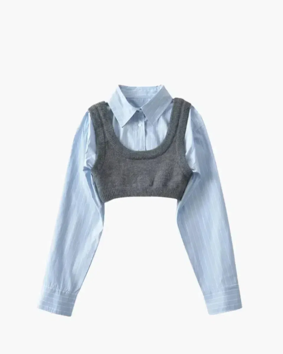Giustina – Knitted vest – Cropped shirt & vest set