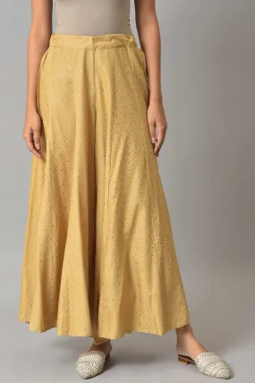 Golden Glitter Rayon Culottes In Polka Dots