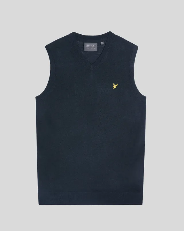 Golf Merino Blend Knitted V-Neck Vest