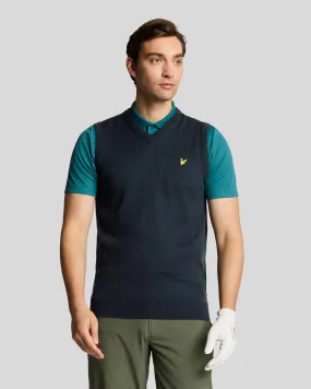 Golf Merino Blend Knitted V-Neck Vest