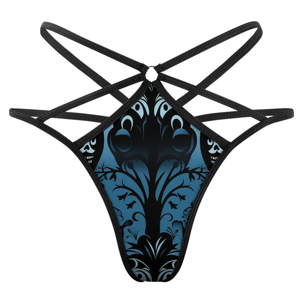 Gothic Blue T-back Thong