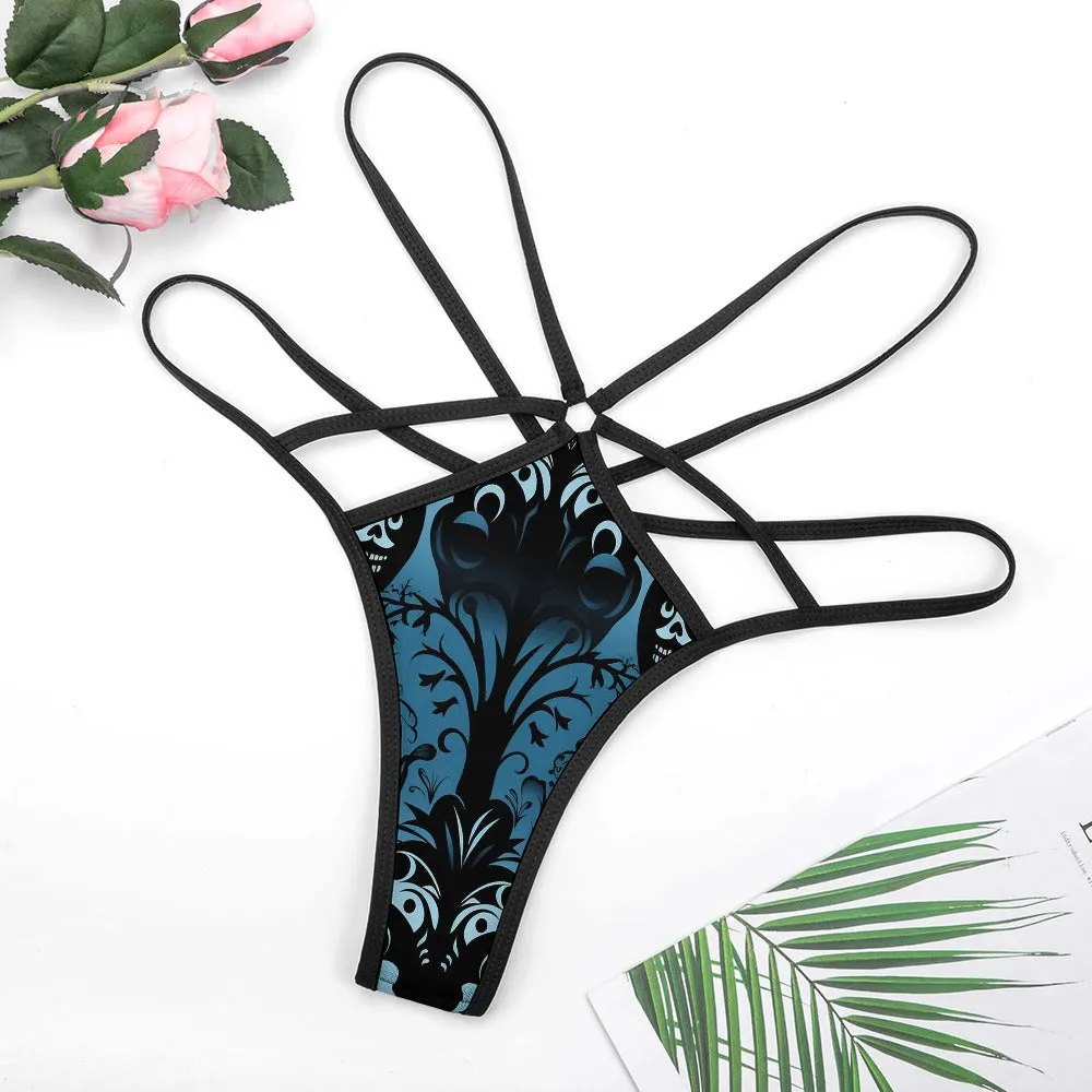 Gothic Blue T-back Thong