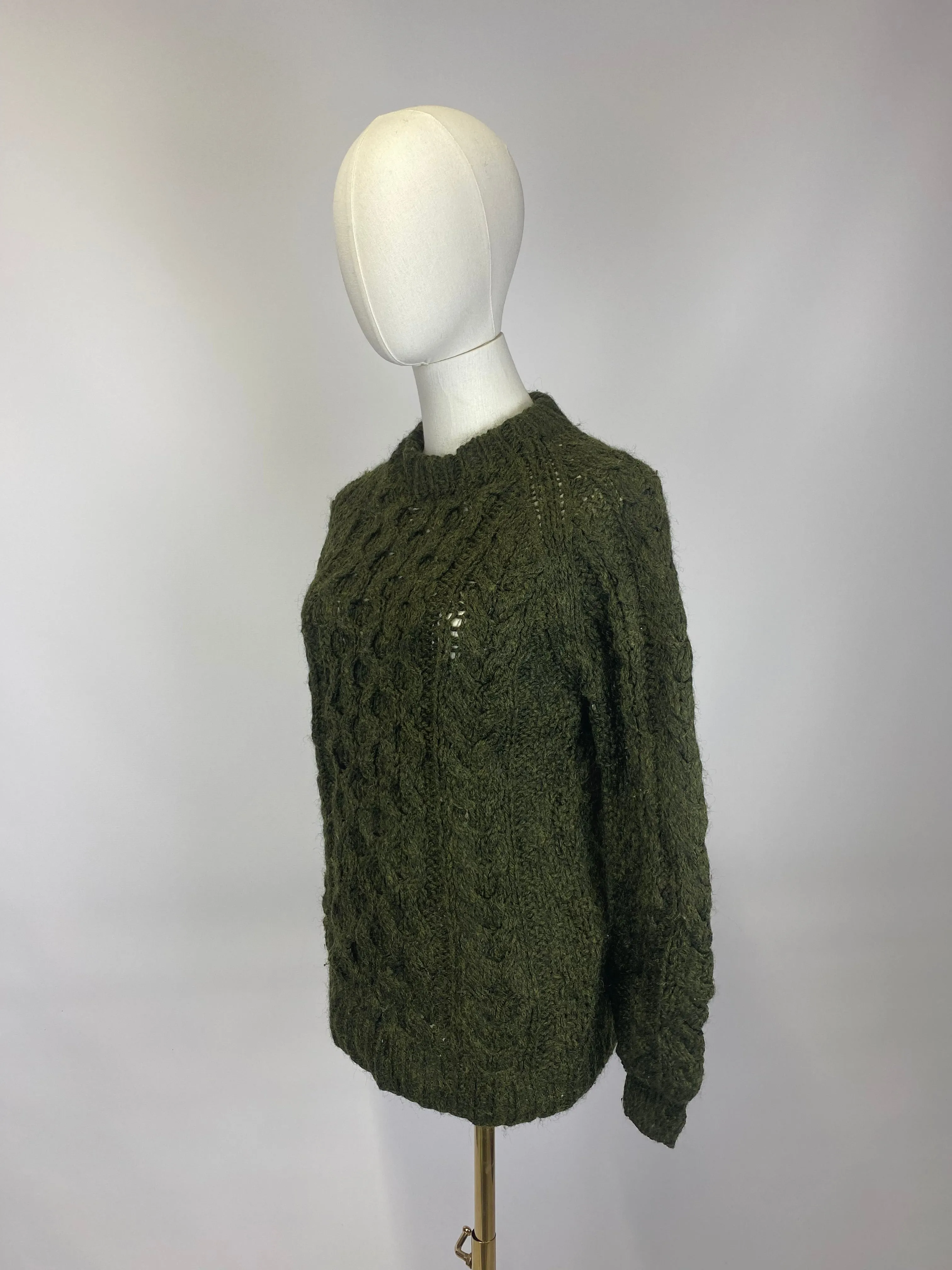 Green Cable Knit Jumper - Size 8