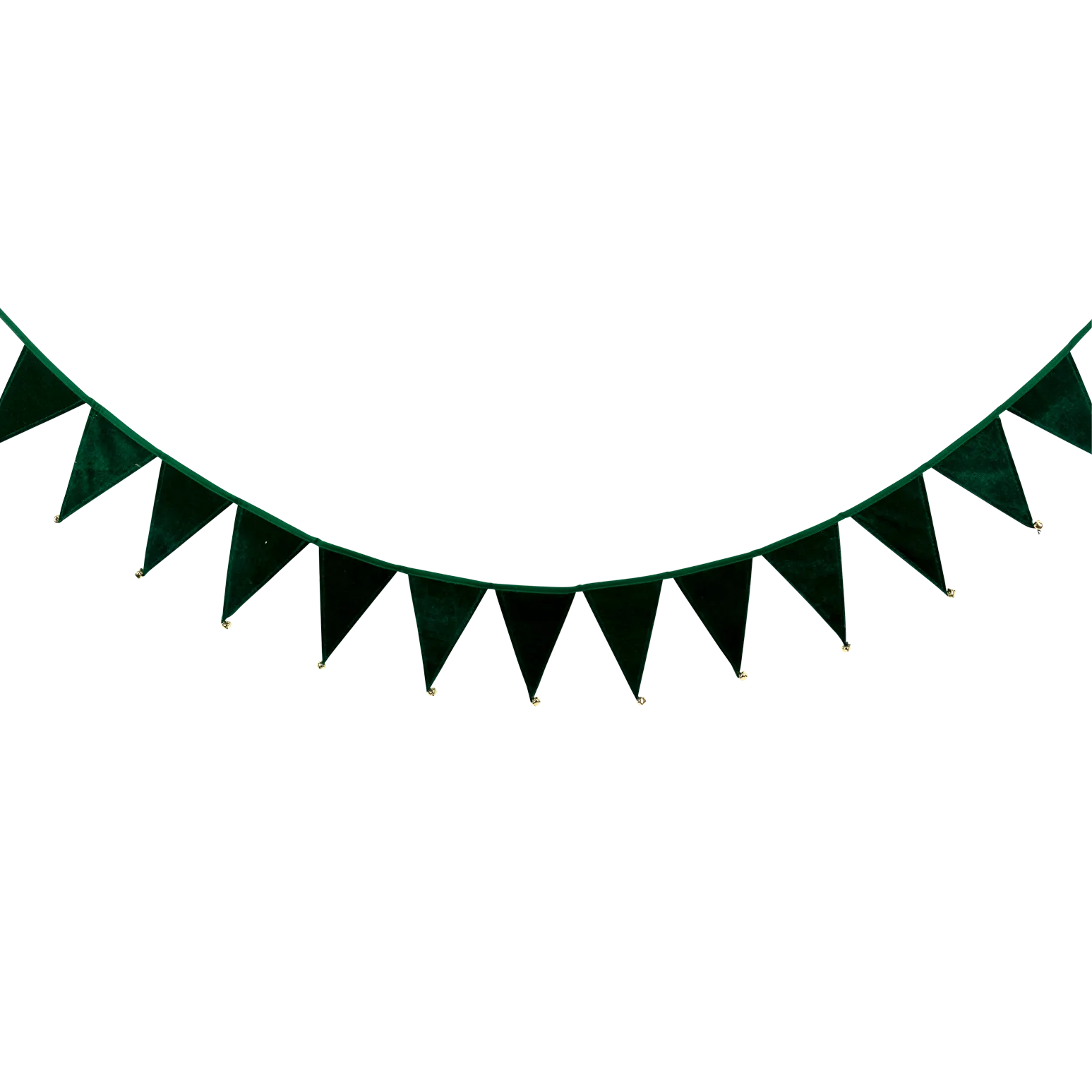 Green Velvet Holiday Pennant Banner
