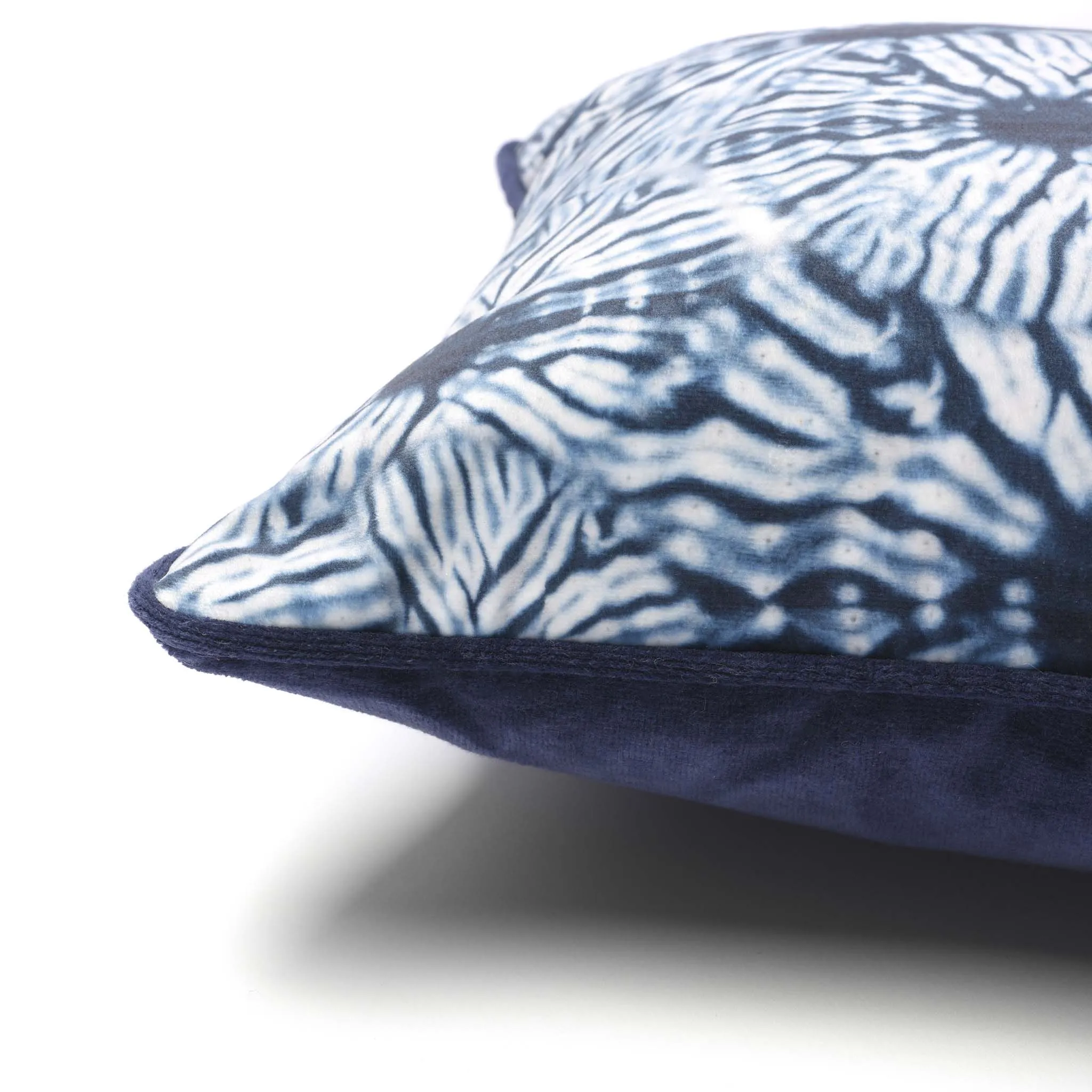 Indigo Itajime Grid Long Cushion by Tatie Lou & Pad