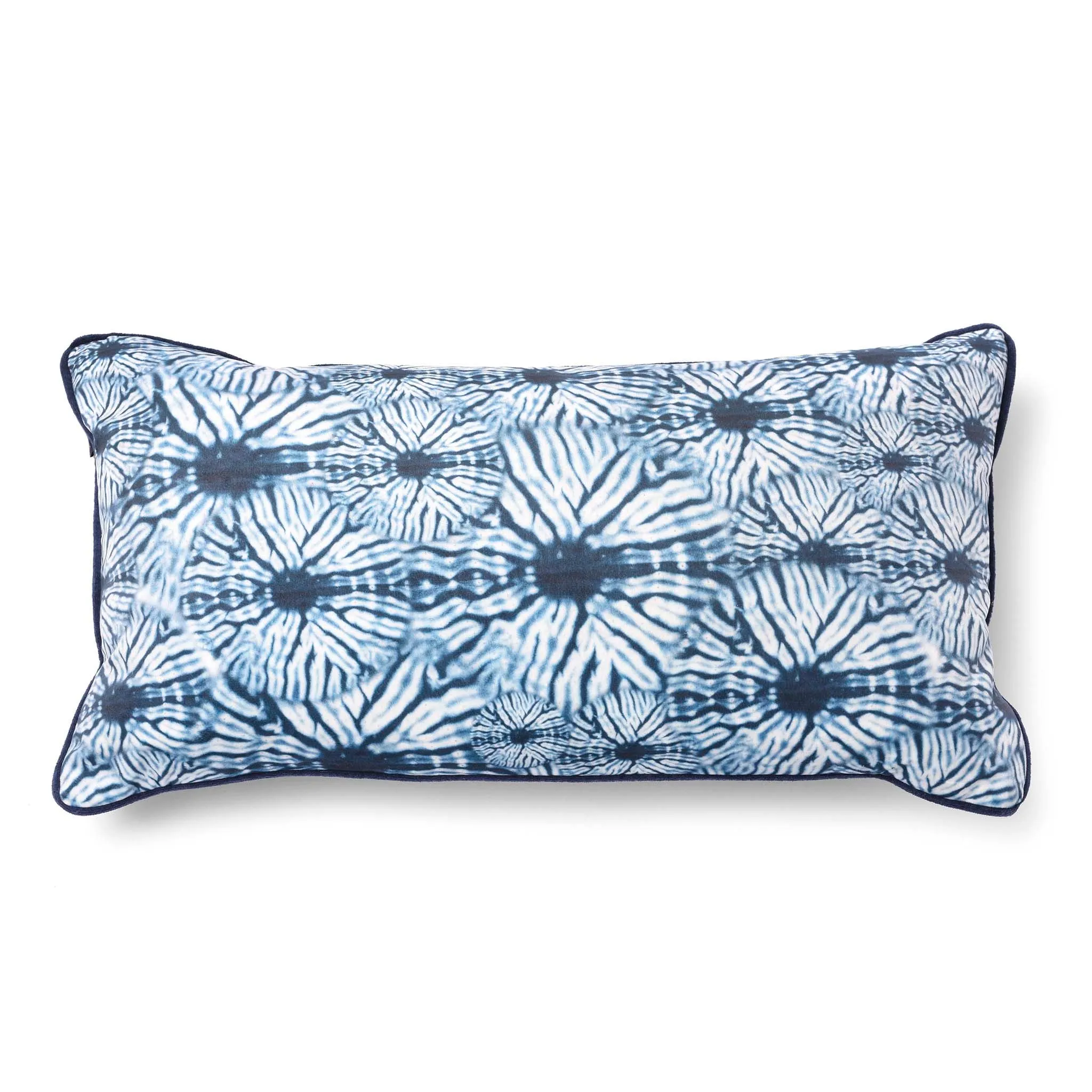 Indigo Itajime Grid Long Cushion by Tatie Lou & Pad