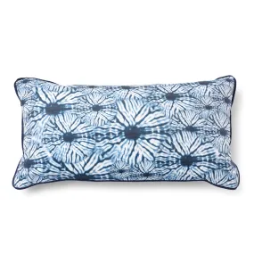 Indigo Itajime Grid Long Cushion by Tatie Lou & Pad