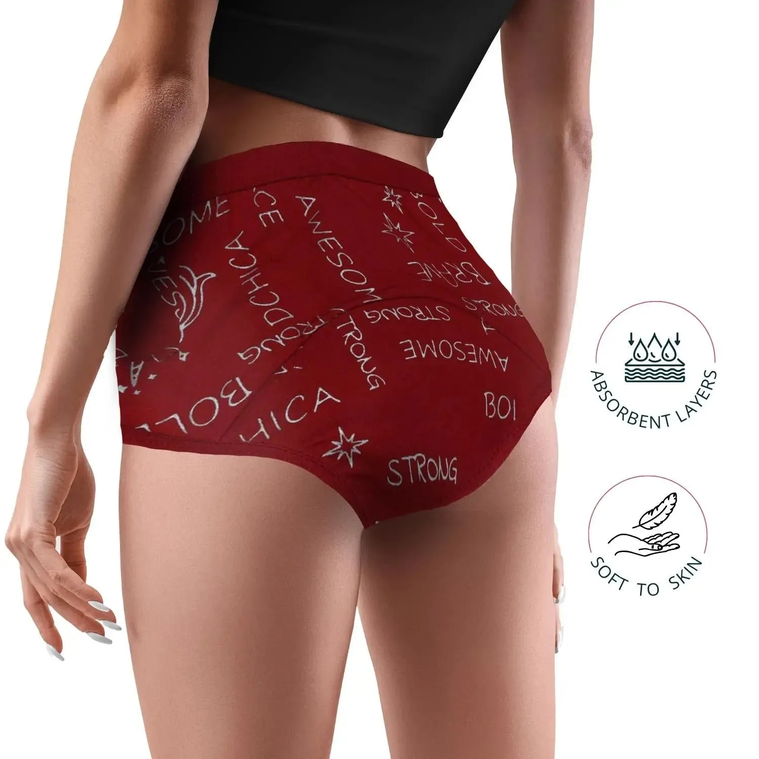 LEAKPROOF & REUSABLE PERIOD UNDERWEAR | METALLIC MAROON | ANTIMICROBIAL LINING | NO PAD NEEDED
