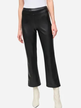 Leatherette Flared Pull-On Pants