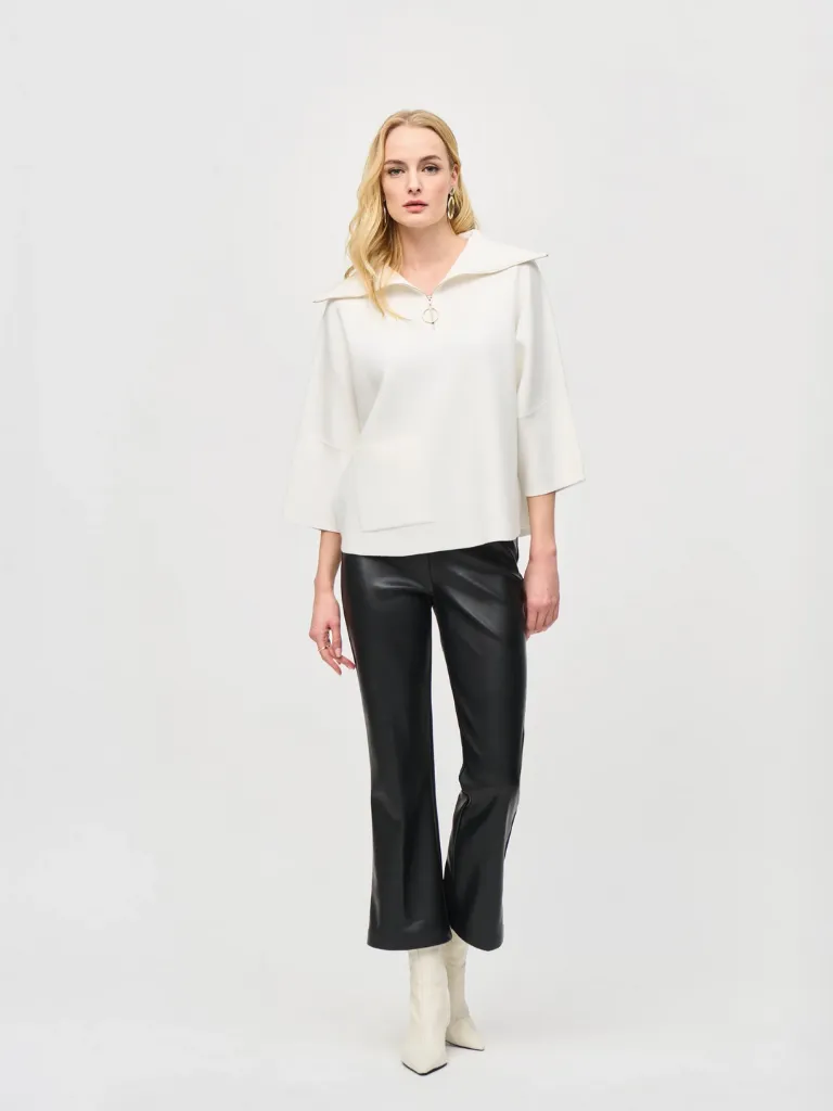 Leatherette Flared Pull-On Pants
