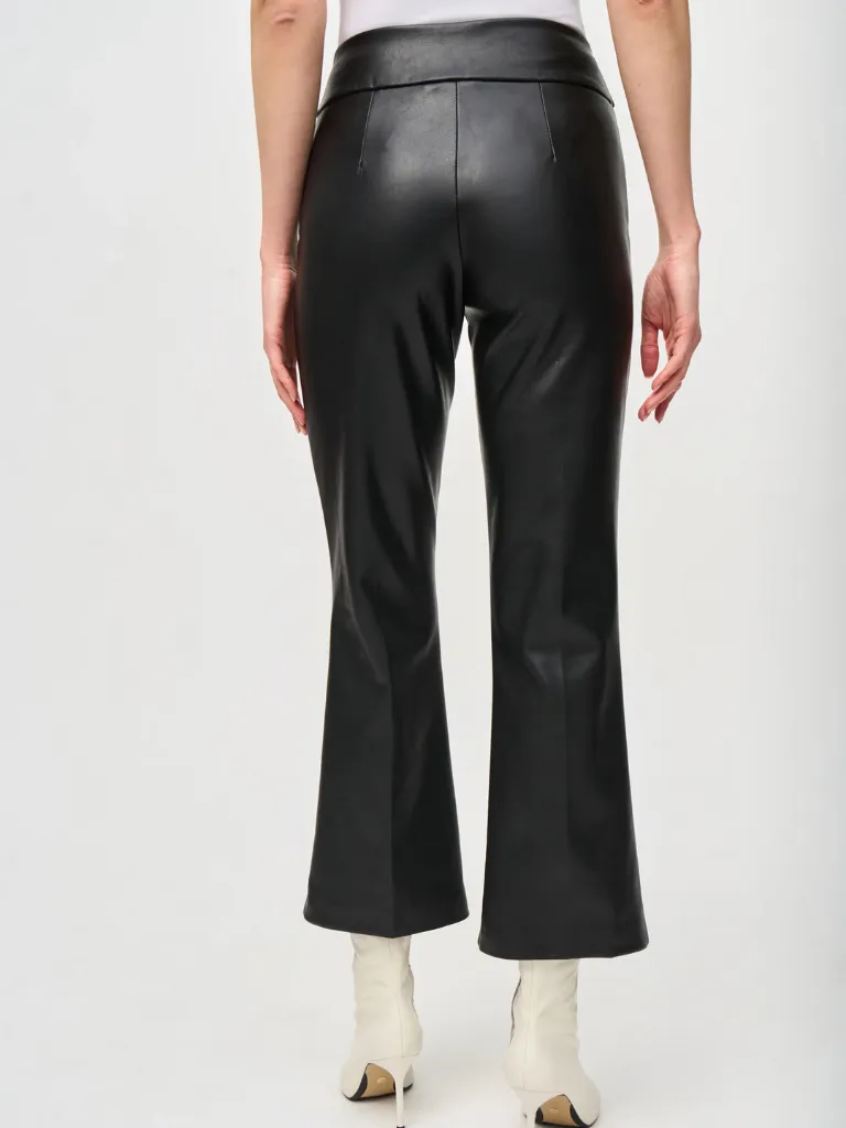 Leatherette Flared Pull-On Pants