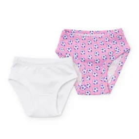 Lila   Hayes Girls Underwear Set - Pink Soccer/White