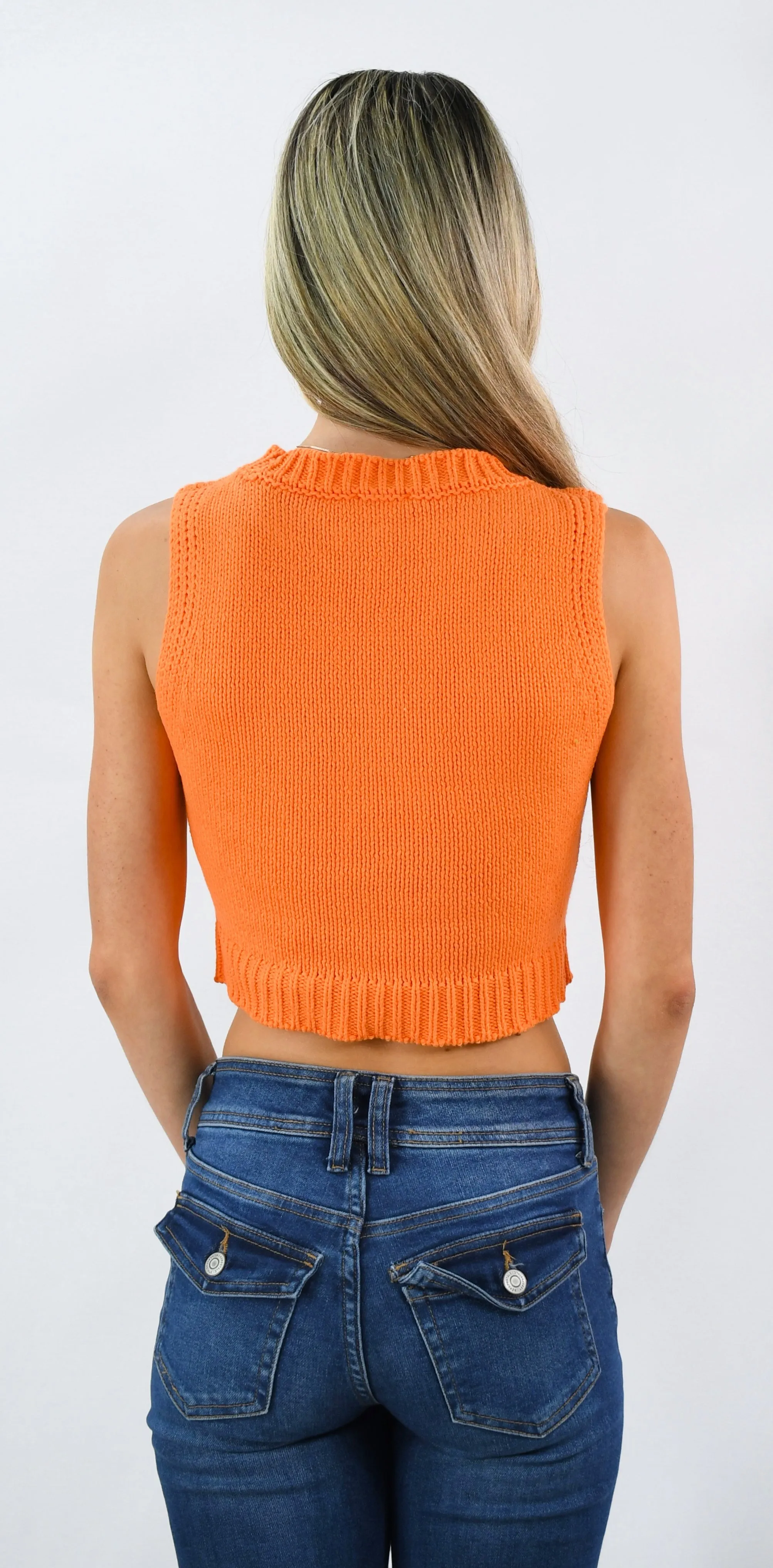 Minimal Work Sleeveless Knit Crop