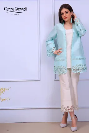 Mint Laser Cut Jacket Outfit