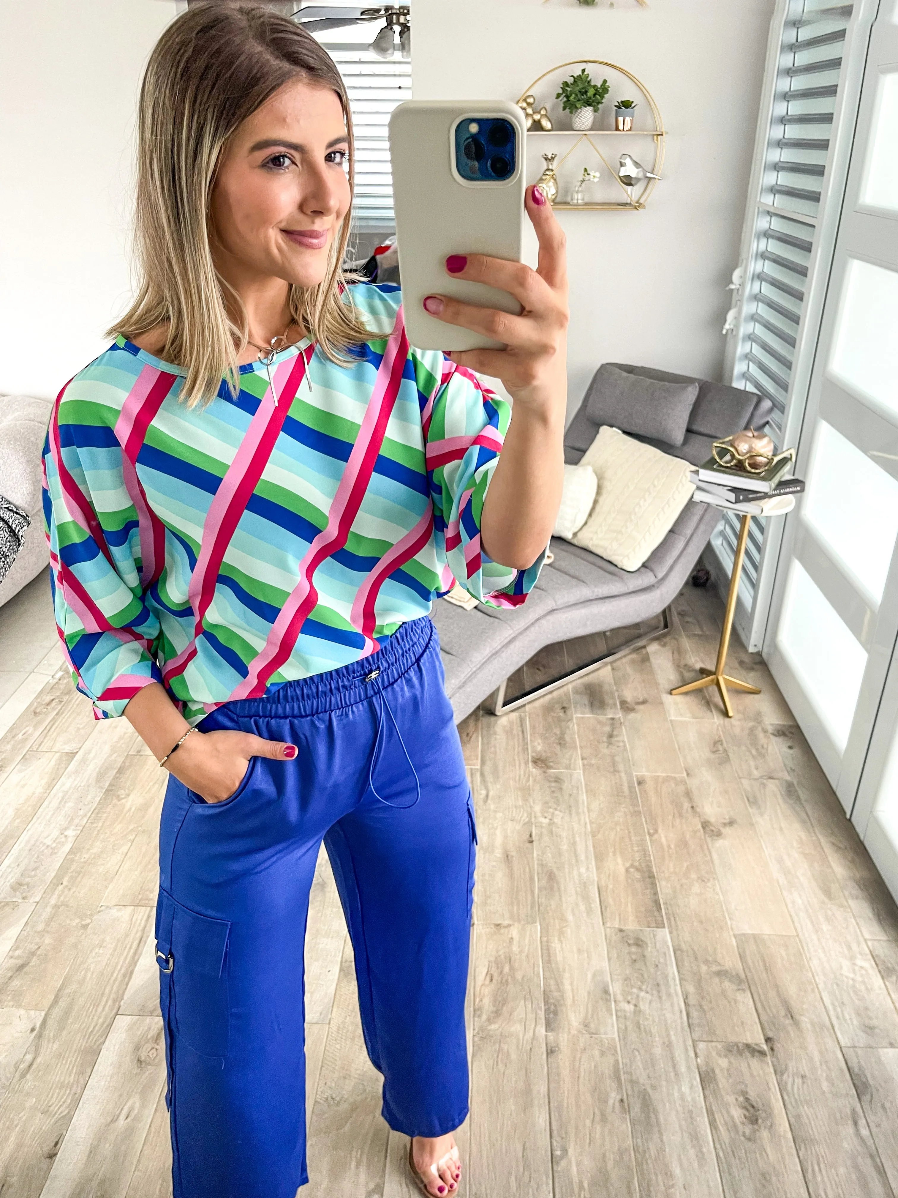MULTICOLOR LINES TUNIC TOP
