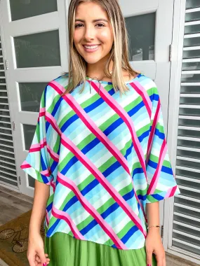 MULTICOLOR LINES TUNIC TOP