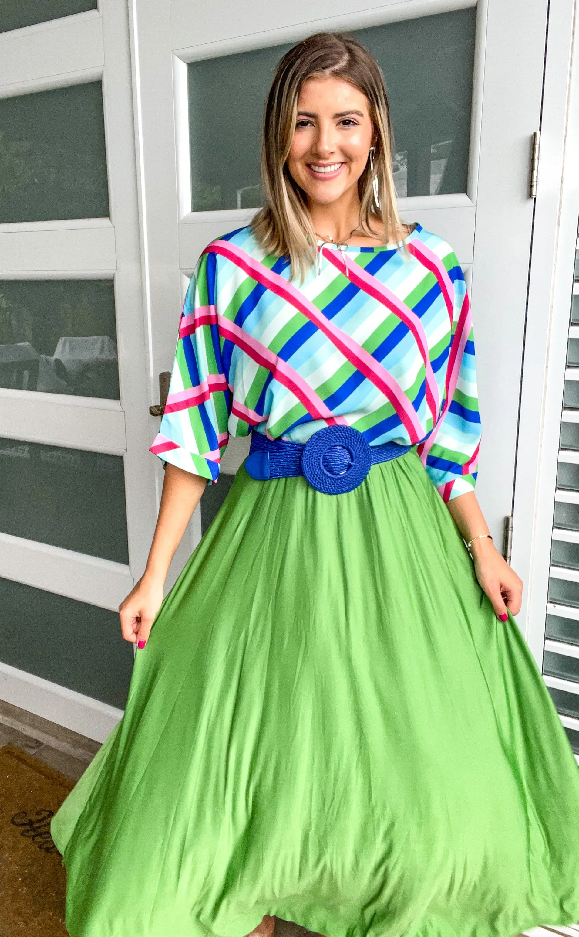 MULTICOLOR LINES TUNIC TOP