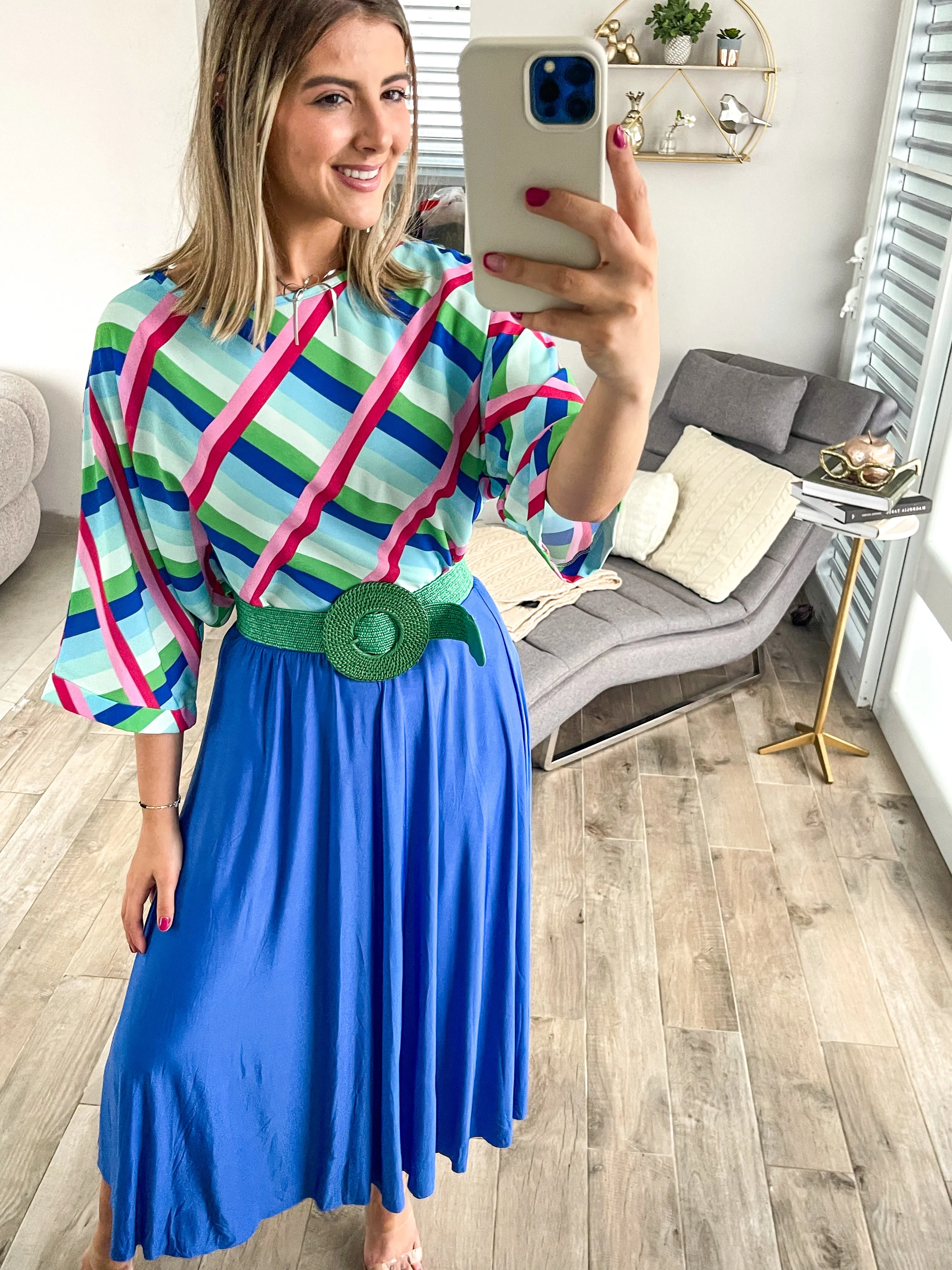 MULTICOLOR LINES TUNIC TOP