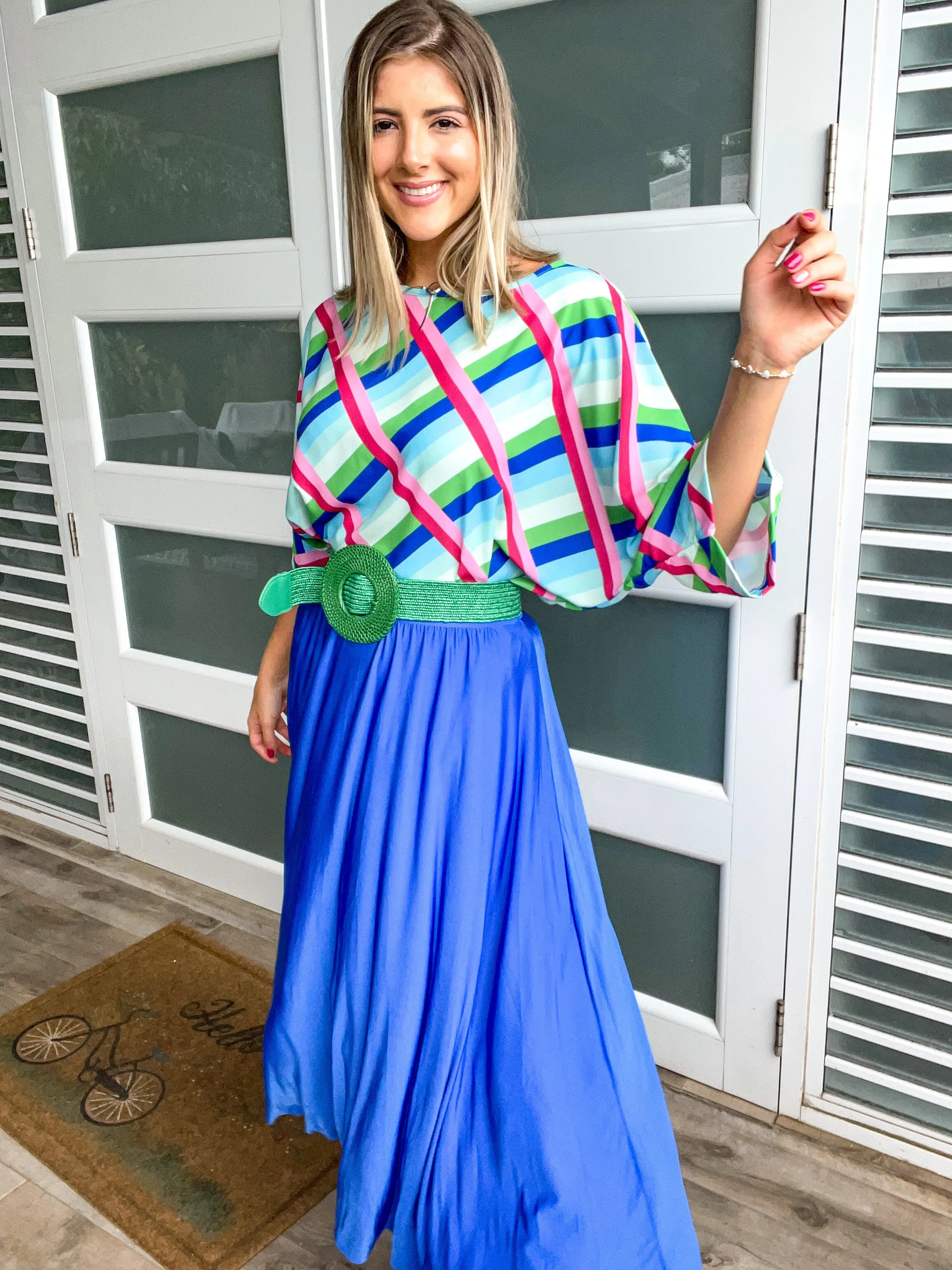 MULTICOLOR LINES TUNIC TOP