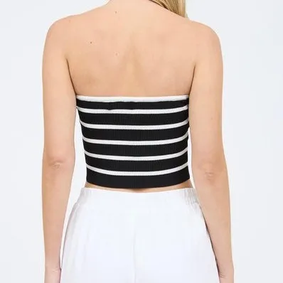 NEED IT BLACK STRIPED TUBE TOP