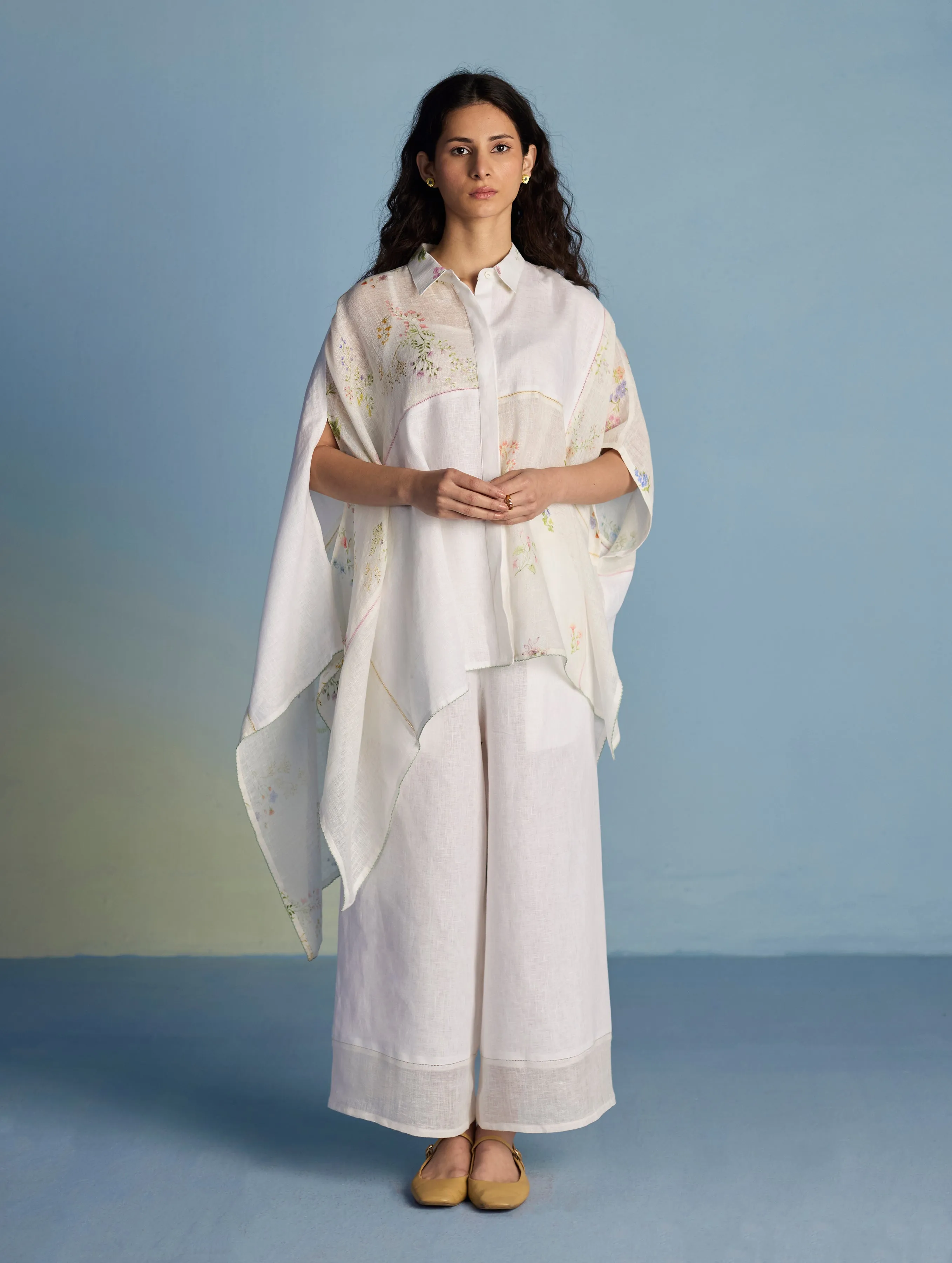 Osho Patchwork Kaftan Co-ord Set - White