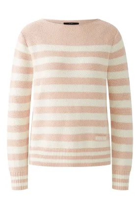 Oui 91948 Pale Pink White Striped Jumper