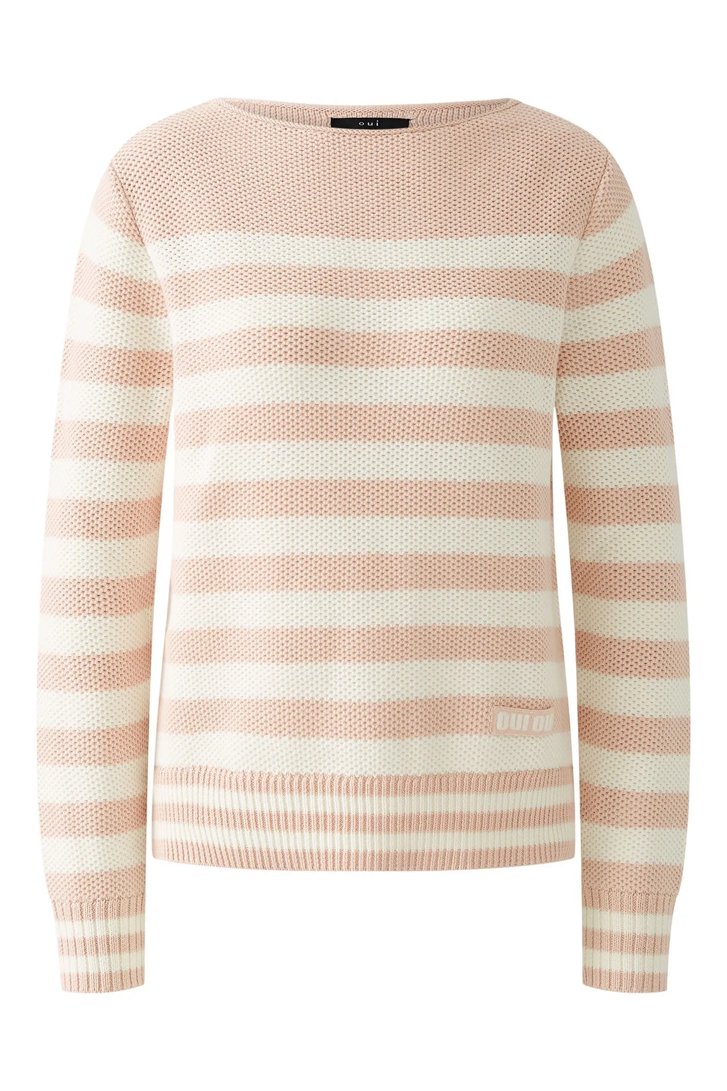 Oui 91948 Pale Pink White Striped Jumper