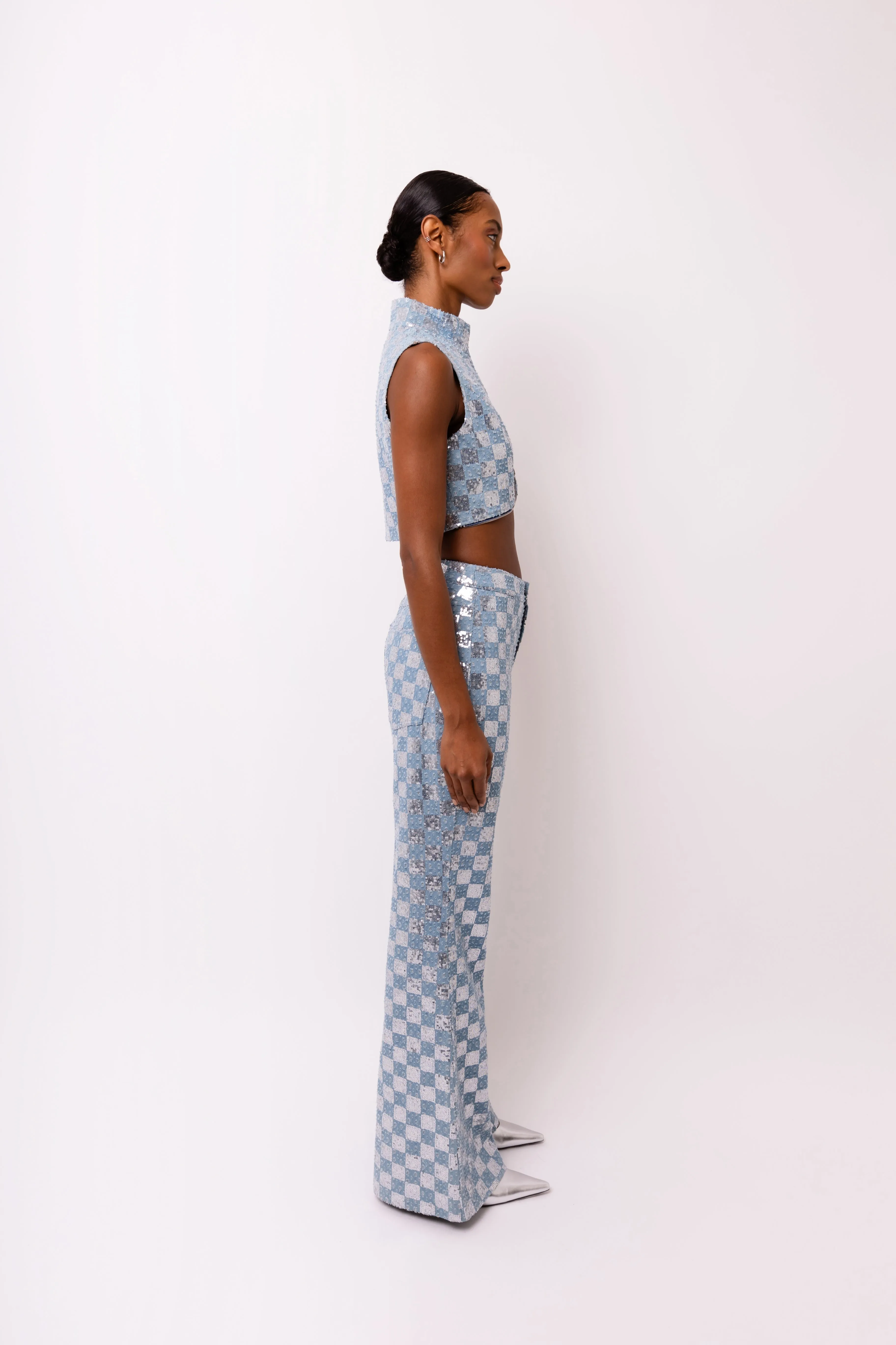 Paloma Denim Embellished Trousers