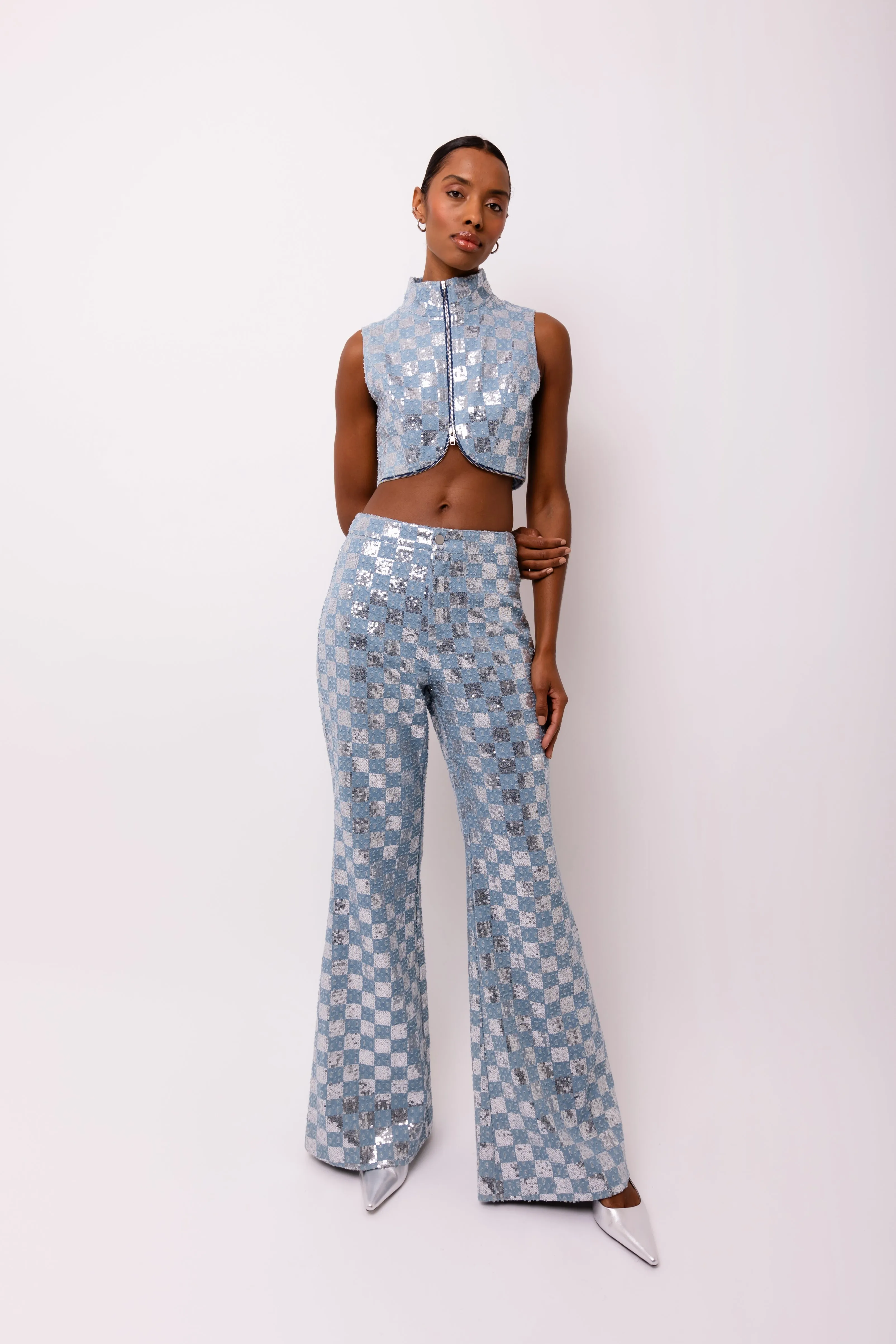 Paloma Denim Embellished Trousers
