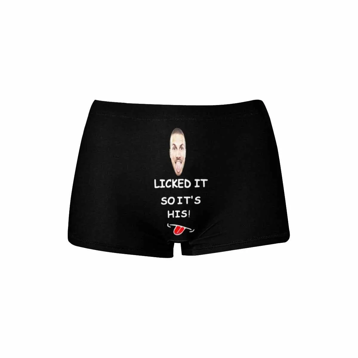 Personalized Face Underwear for Her Custom Licked Women's Boyshort Panties Funny Lovers Gift
