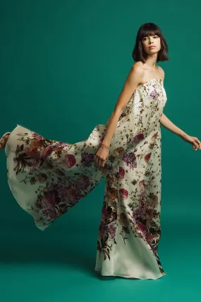 Printed Strapless Flared Jumpsuit