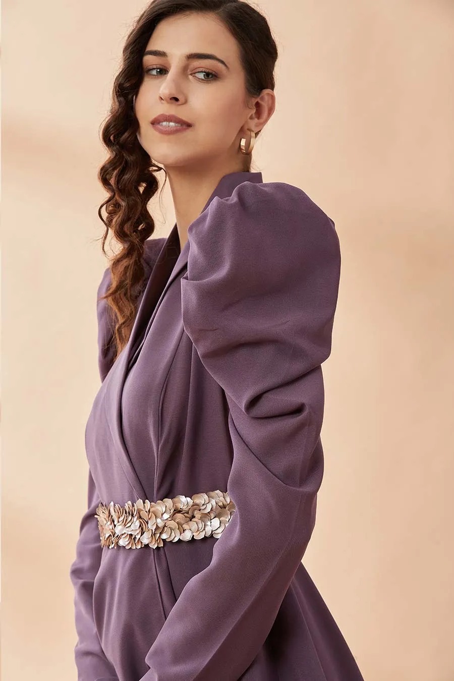 Purple Co-Ord Set with Belt