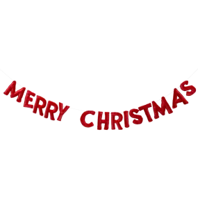 Red Velvet Merry Christmas Banner