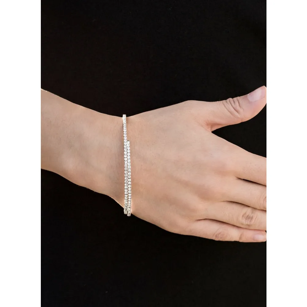 Set -  Long Tassel Silver Rhinestone