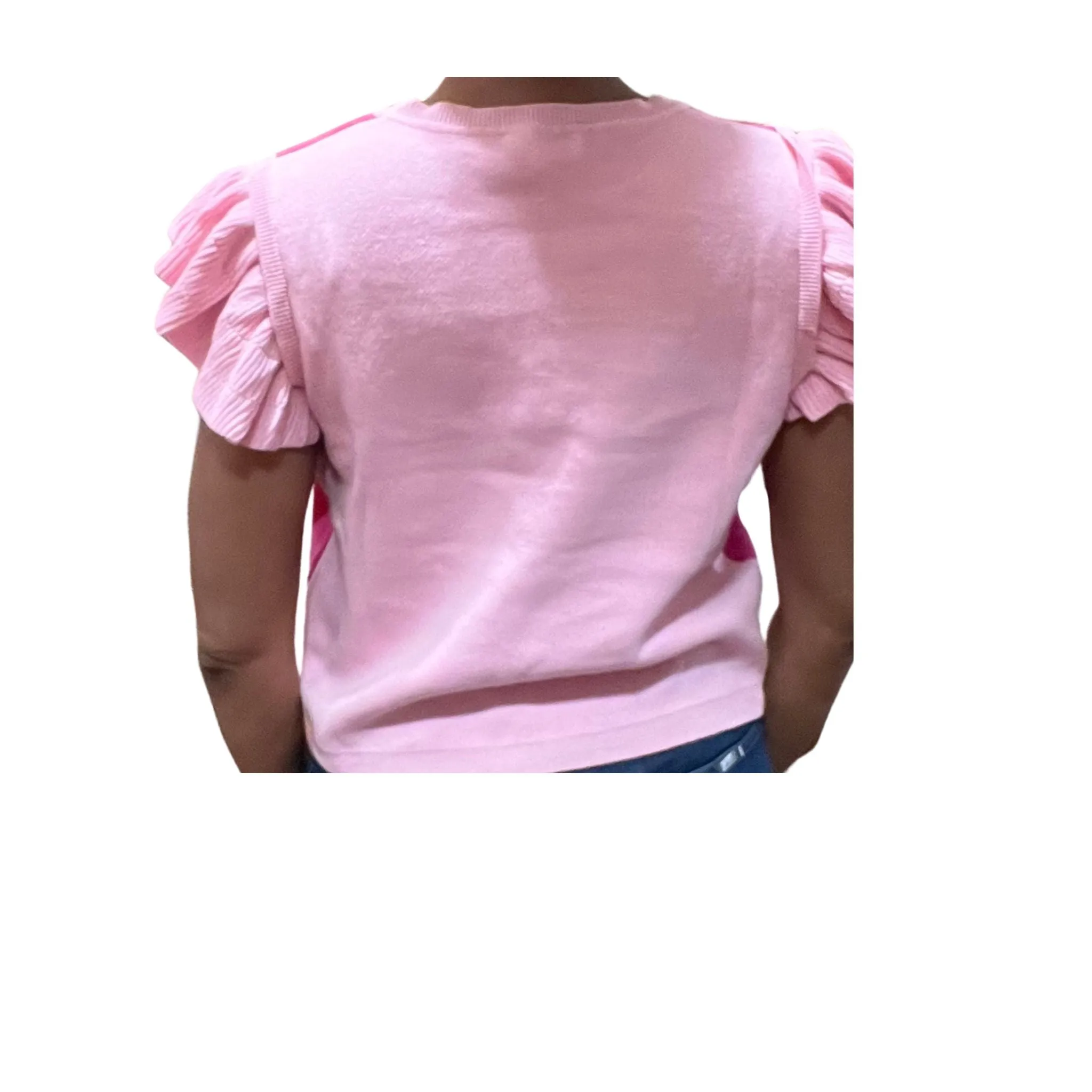 Short Sleeve Heart Sweater - FINAL SALE