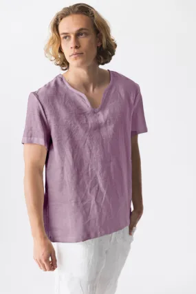 Short-sleeved linen tunic lilac - Marcelo