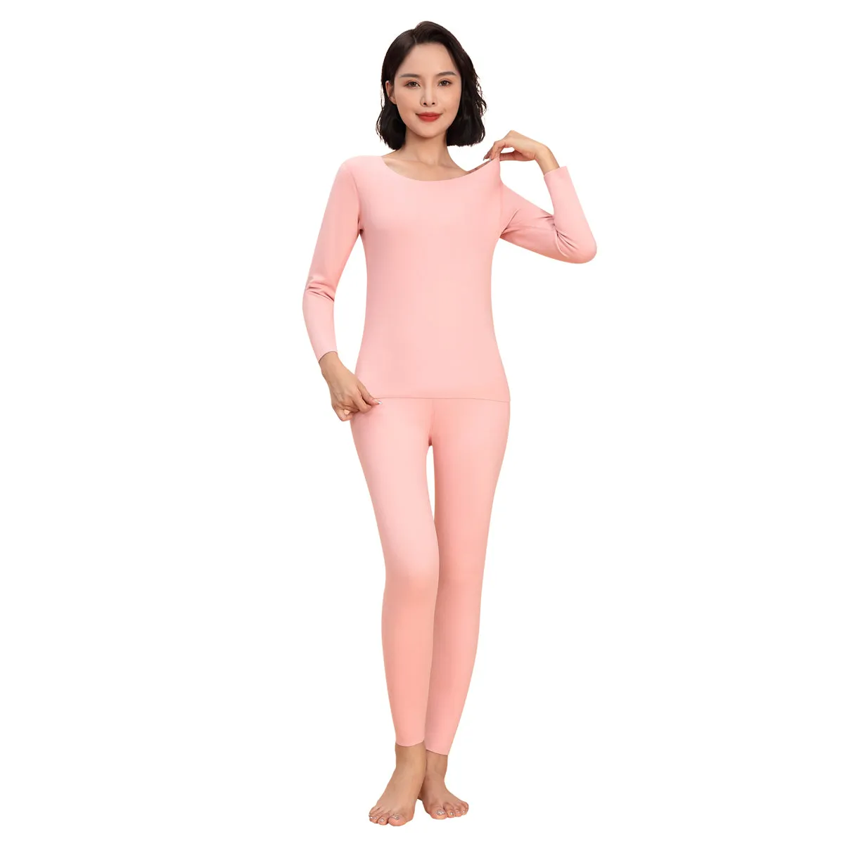 Sidiou Group Winter Basic Bottoming Shirt Seamless Long Johns For Women Men Breathable Slim Elasticity Thermal Underwear Set