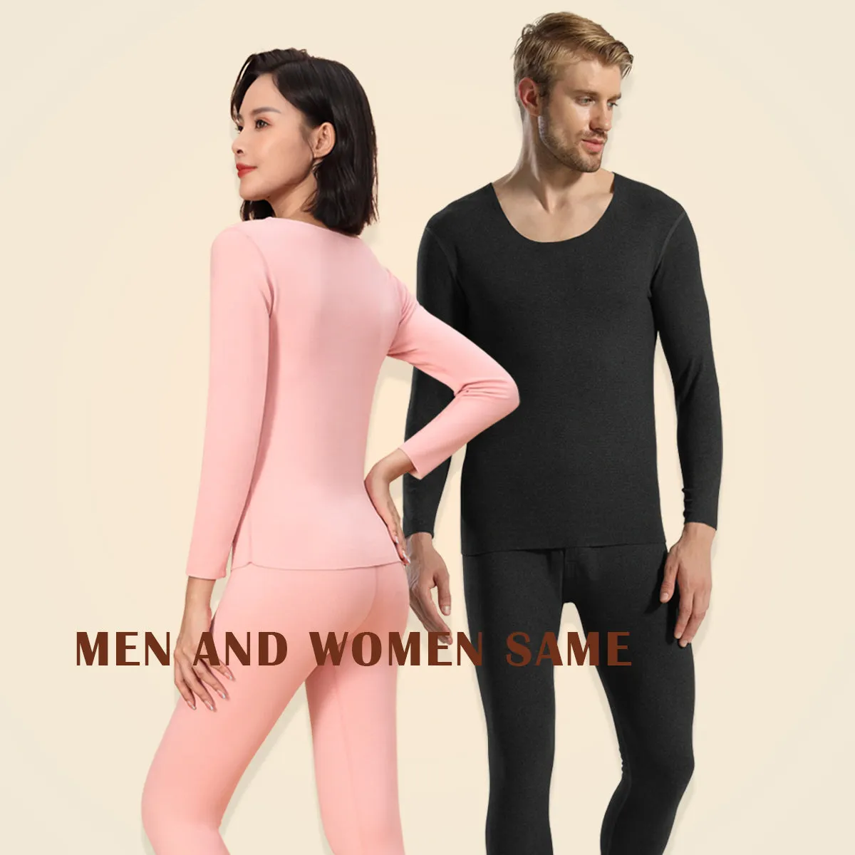 Sidiou Group Winter Basic Bottoming Shirt Seamless Long Johns For Women Men Breathable Slim Elasticity Thermal Underwear Set