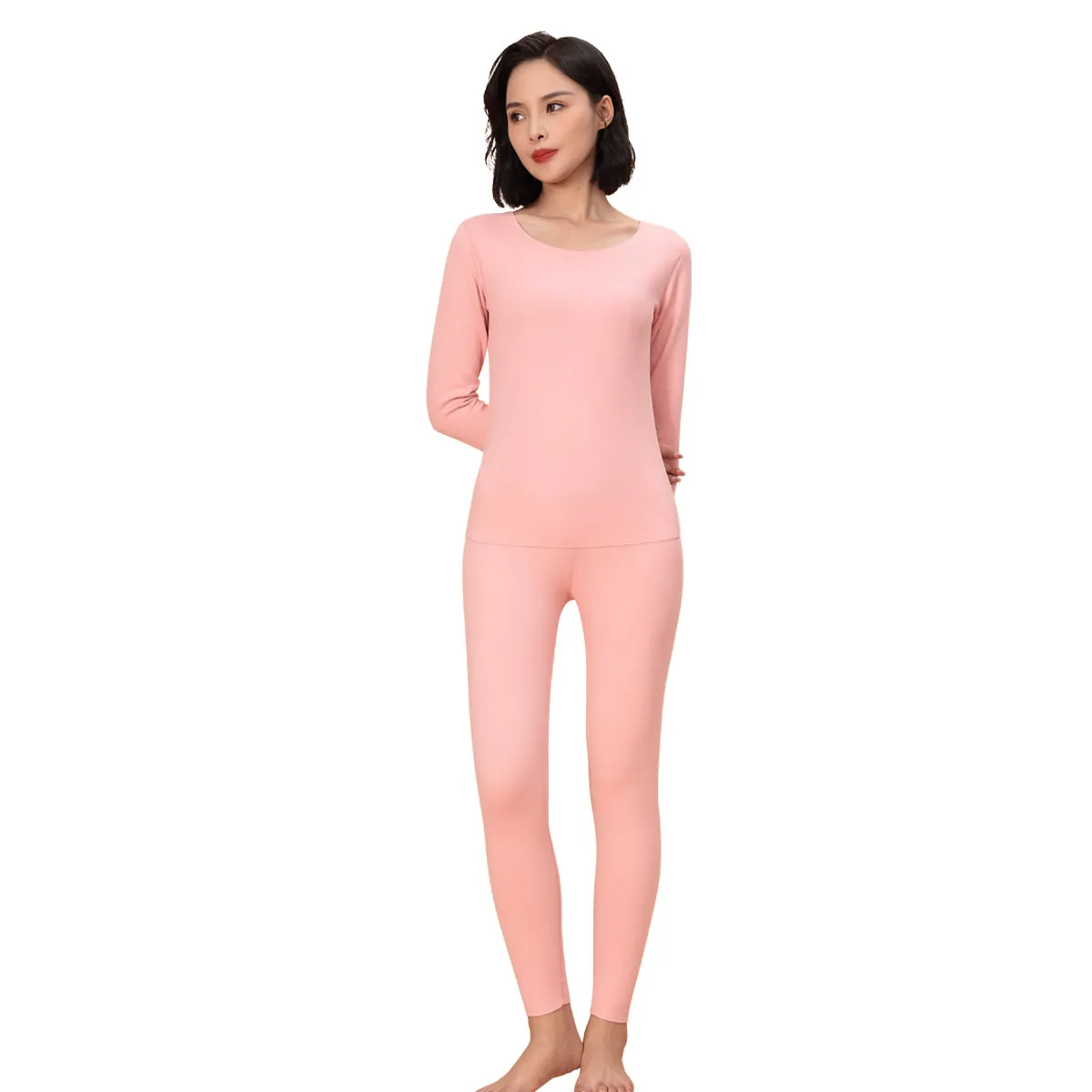 Sidiou Group Winter Basic Bottoming Shirt Seamless Long Johns For Women Men Breathable Slim Elasticity Thermal Underwear Set
