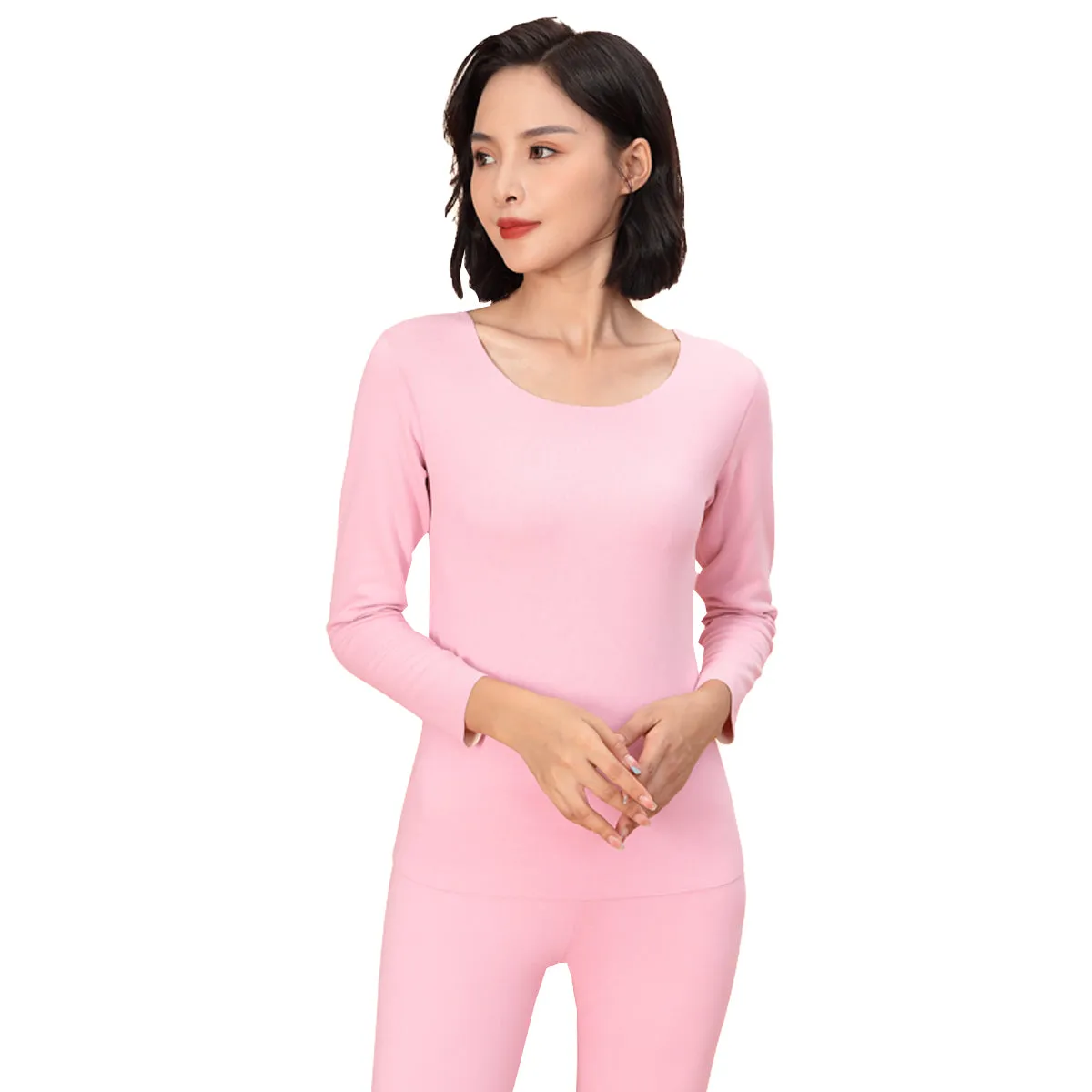Sidiou Group Winter Basic Bottoming Shirt Seamless Long Johns For Women Men Breathable Slim Elasticity Thermal Underwear Set