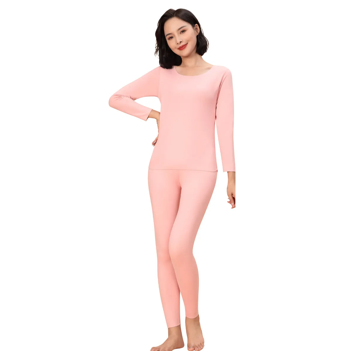Sidiou Group Winter Basic Bottoming Shirt Seamless Long Johns For Women Men Breathable Slim Elasticity Thermal Underwear Set