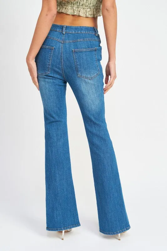 Slit Flared Jeans