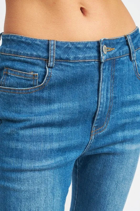 Slit Flared Jeans