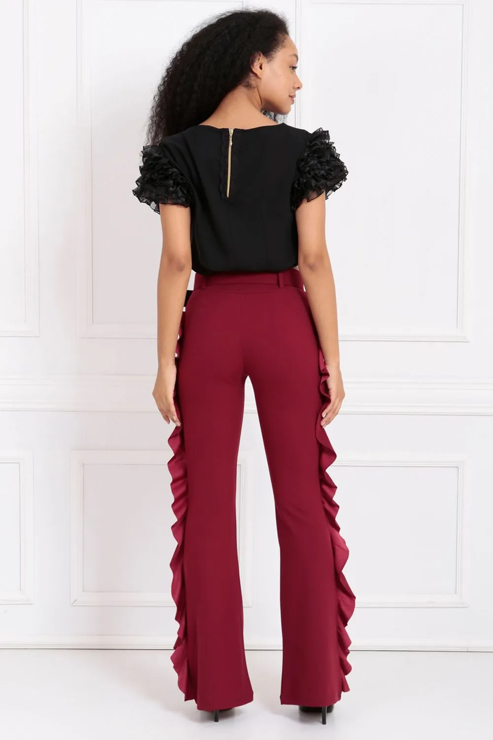 SNS Sense Bordeaux Spanish Hem Scuba Crepe Pants - Villareal