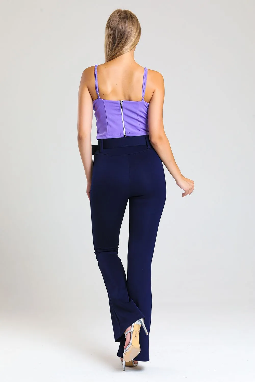 SNS Sense Navy Belted Spanish Flare Diving Pants - Juventino Rosas