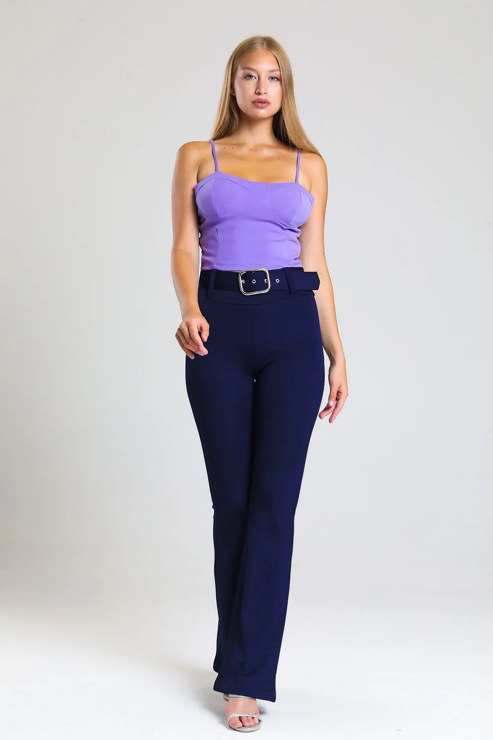 SNS Sense Navy Belted Spanish Flare Diving Pants - Juventino Rosas
