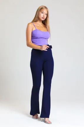 SNS Sense Navy Belted Spanish Flare Diving Pants - Juventino Rosas