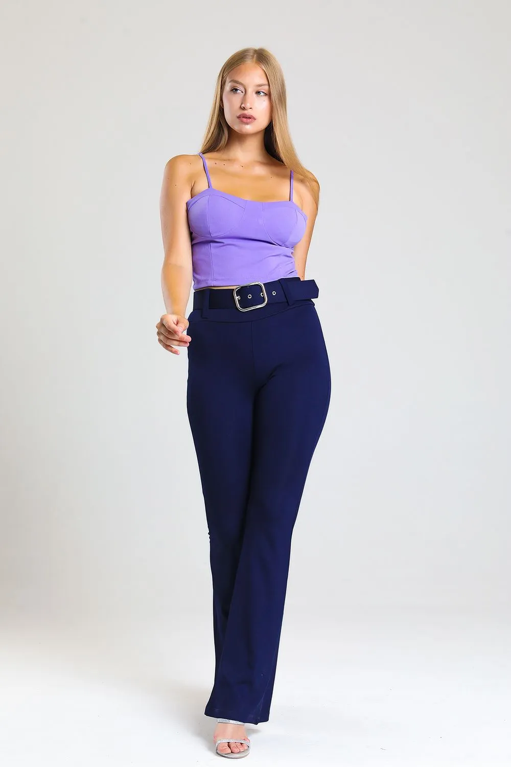 SNS Sense Navy Belted Spanish Flare Diving Pants - Juventino Rosas